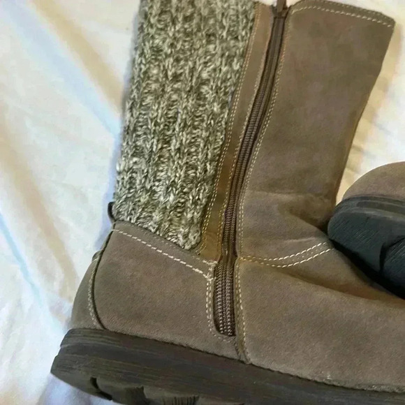 Muk Luks boots sweater/ light brown zip up Mid Calf size 7 - Picture 6 of 9